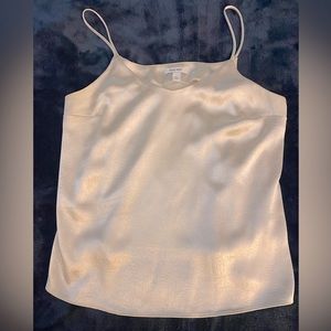 Nine West off white/cream colored satin slip top. Size Medium